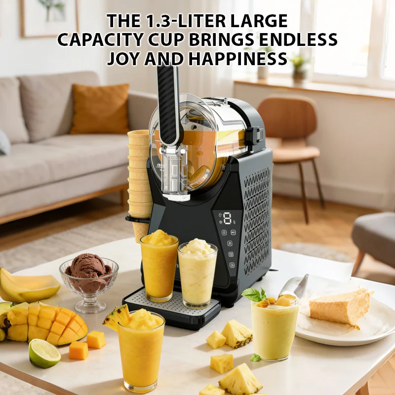 Ice Cream Maker Electric - Liquidificador Comercial de 1.3L para Smoothies,