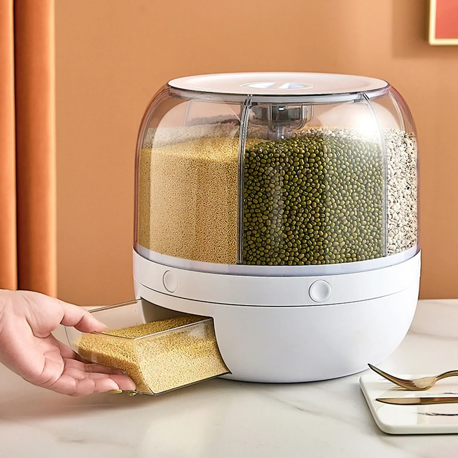 6 compartimentos 360 °   Recip - Kitchen Appliances Organizer avaliação e preço