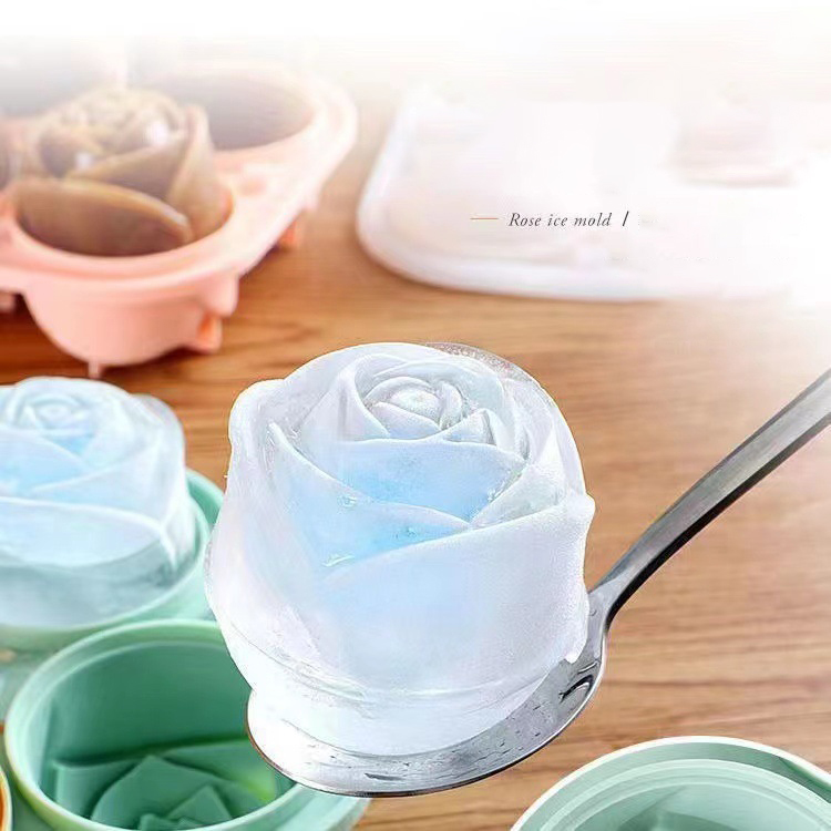 Moldes de gelo rosa 3d, 4 bura - Kitchen Appliances Packages avaliação e preço