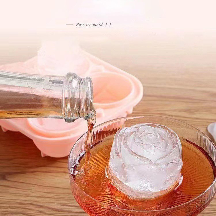 Moldes de gelo rosa 3d, 4 bura - Kitchen Appliances Packages avaliação e preço